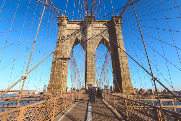 istock Brooklyn Bridge in a beautiful day, New York 884038732