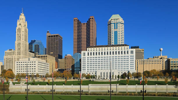 istock Columbus, Ohio skyline on a clear fall morning 884039616