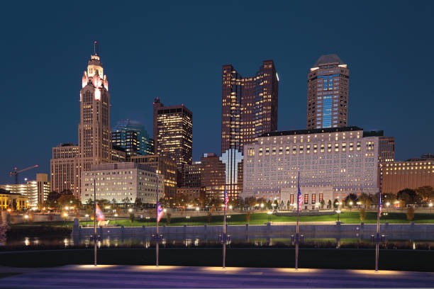 istock Columbus, Ohio city center after dark 884047224