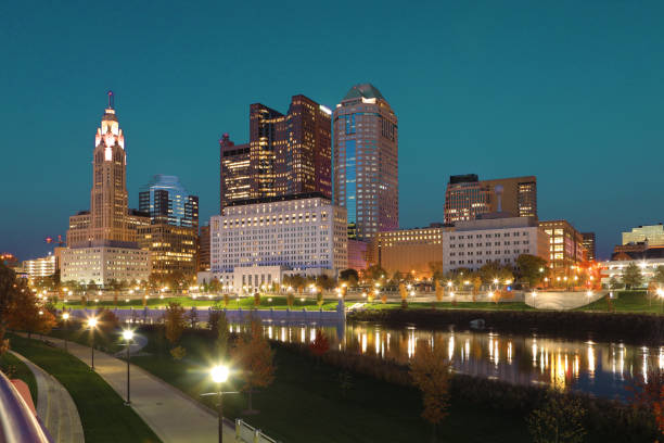 istock Columbus, Ohio city center at twilight 884047434