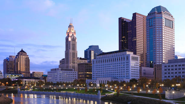 istock Columbus, Ohio skyline at dusk 884047518