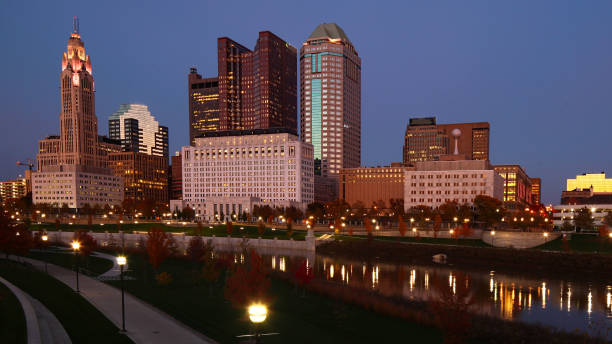 istock Columbus, Ohio city center at dusk 884047606