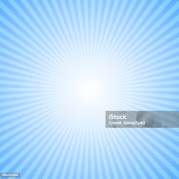 Abstract Dynamic Sun Rays Background Blue Vector Illustration From Radial Stripes Stock Illustration - Download Image Now