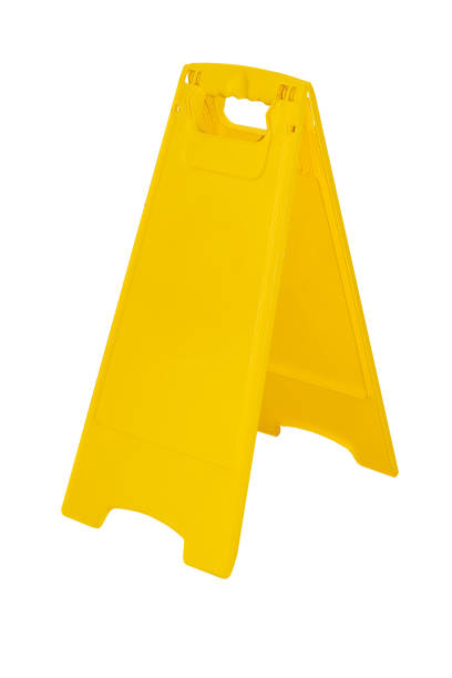 istock Yellow plastic outdoor banner stand, sidewalk sign, 884052454