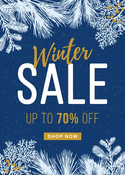 Vector illustration of Winter Sale design for advertising, banners, leaflets and flyers.