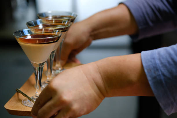 istock Close up Panna Cotta with Coffee Syrup. (selective focus) 884059570