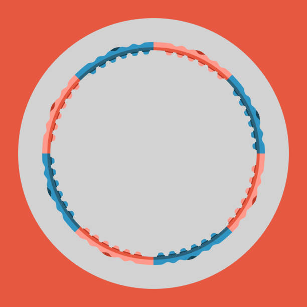 istock Hula hoop icon. Colorful hula hoop on a blue background. Sports Equipment. Vector Illustration. 884063244