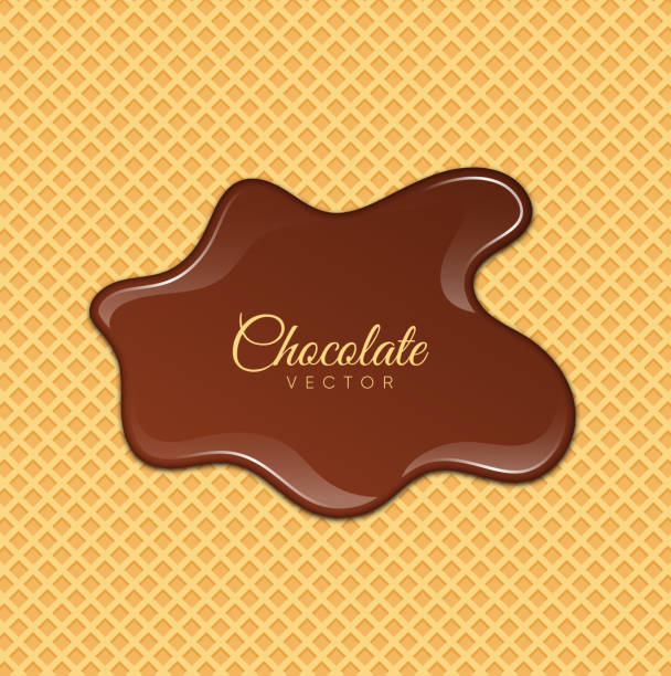 illustrations, cliparts, dessins animés et icônes de liquide au chocolat sur la plaquette. illustration vectorielle - cooking mess