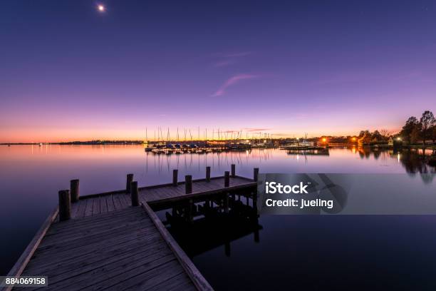 Lonely Pier Stock Photo - Download Image Now - Dallas - Texas, Sunset, White Rock - British Columbia