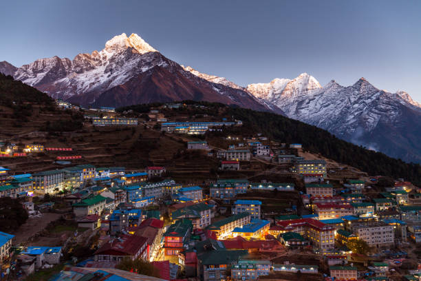 istock Namche Bazaar aerial view, Everest trek, Himalaya, Nepal. 884069558