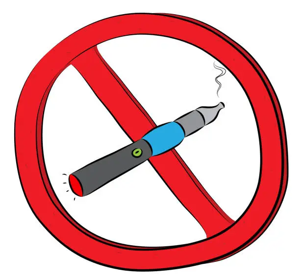 Vector illustration of Electronic cigarette smoking not allowed sign