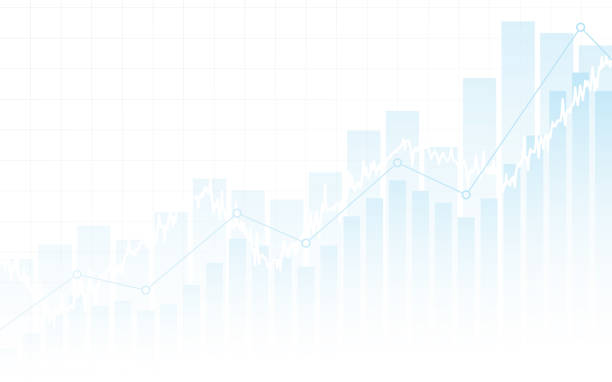 istock Abstract financial chart with up trend line graph and bar chart in stock market on white color background 884075974