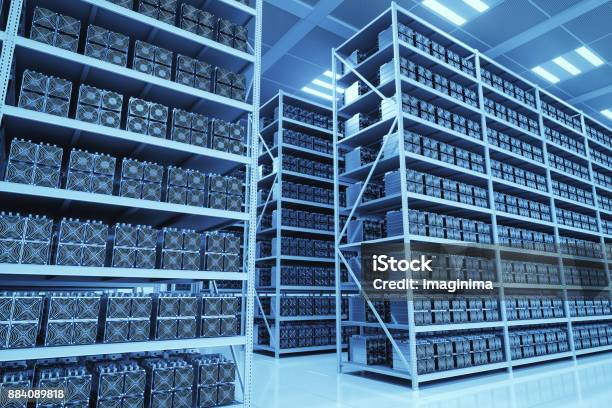 Bitcoin Mining Farm Stock Photo - Download Image Now - Cryptocurrency Mining, Cryptocurrency, Farm