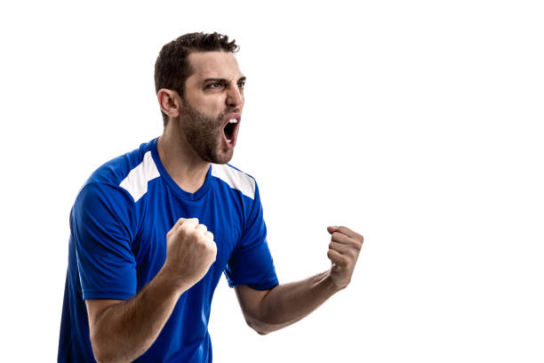 istock Soccer fan celebrating 884095168