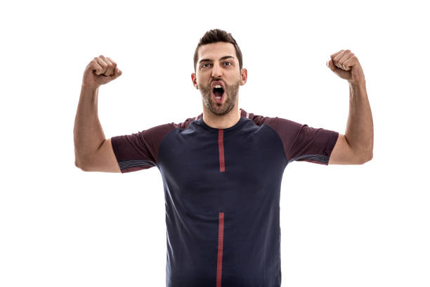 istock Soccer fan celebrating 884095410