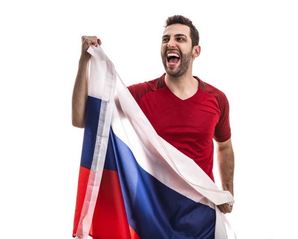 istock Russian Soccer fan celebrating 884095564