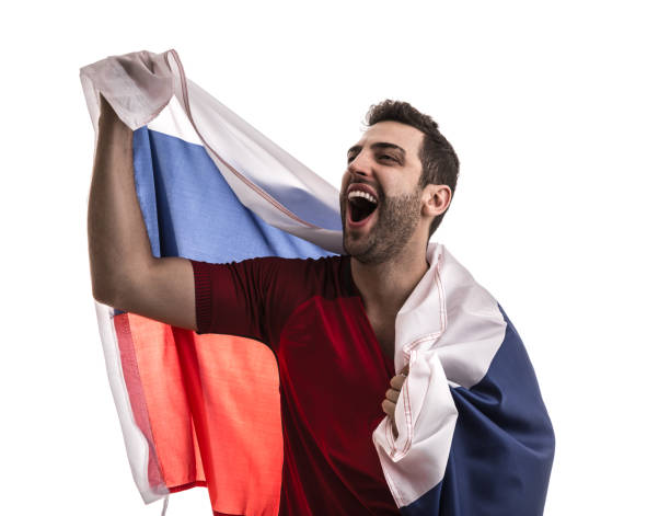 istock Russian Soccer fan celebrating 884095606