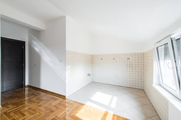 istock Modern architecture of new empty apartment 884105848