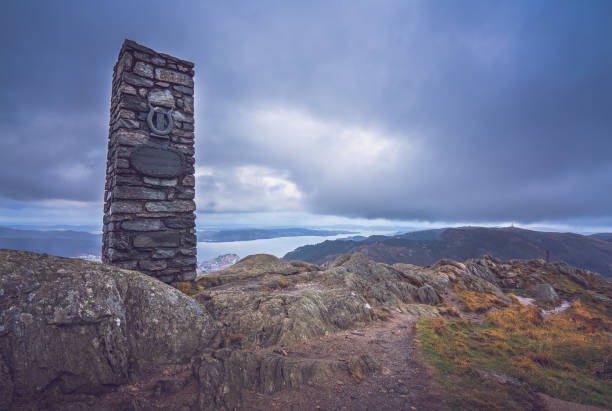 istock Stone memorial on the summit of Mount Ulriken 884109464