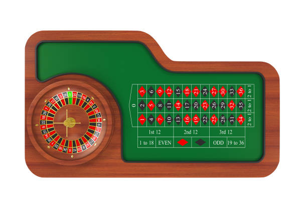 казино рулетка таблица и колесо изолированы - roulette roulette wheel wheel isolated стоковые фото и изображения