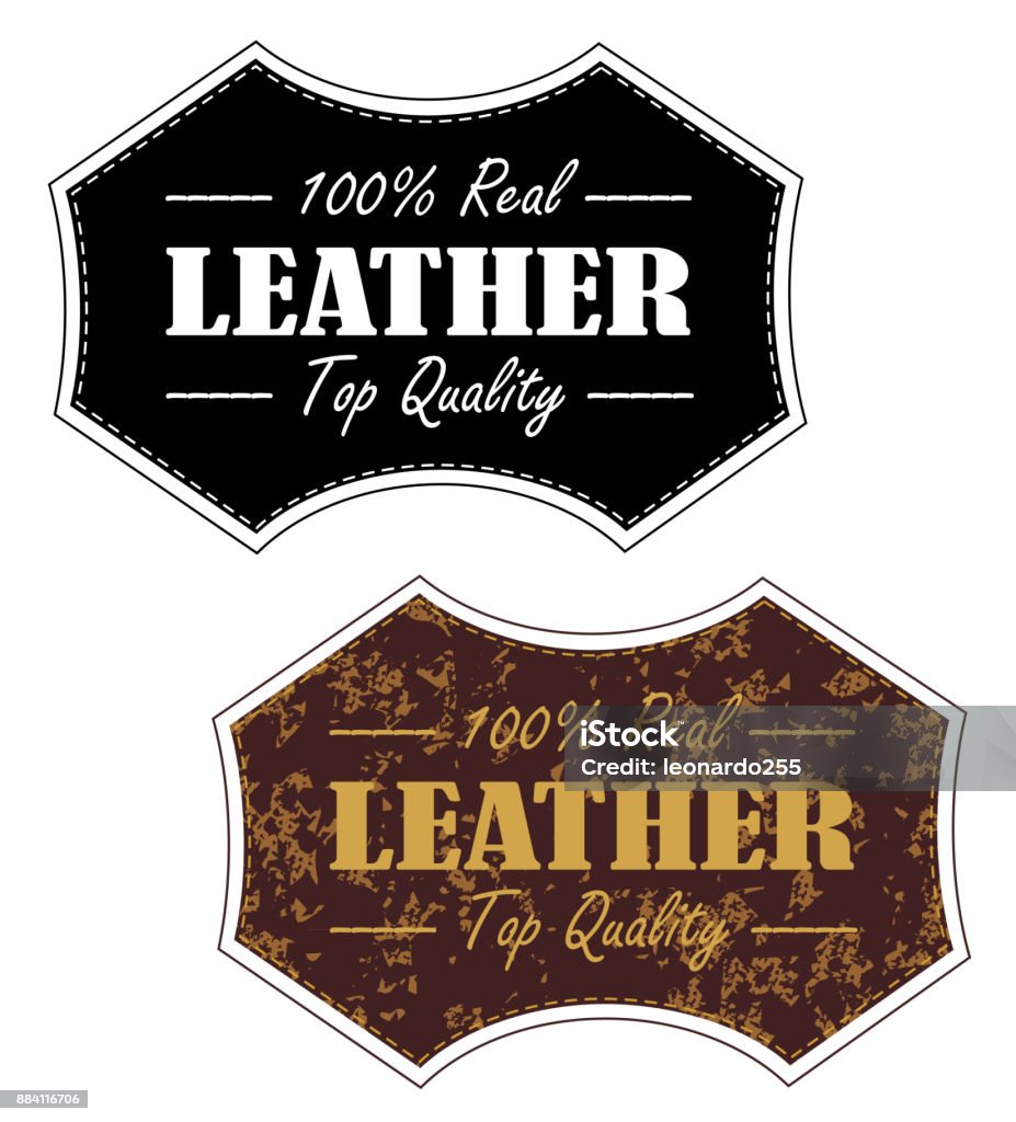 Vintage 100% Leather Product Stamp Vintage 100% Leather Product Stamp in both clean and distressed vector eps 10 Quality stock vector