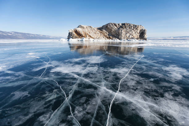 istock Lake Baikal Winter landscape, Borga-Dagan island. 884148866
