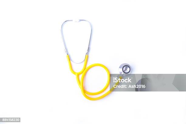 A Heart With A Medical Stethoscope Isolated On White Background Stock Photo - Download Image Now
