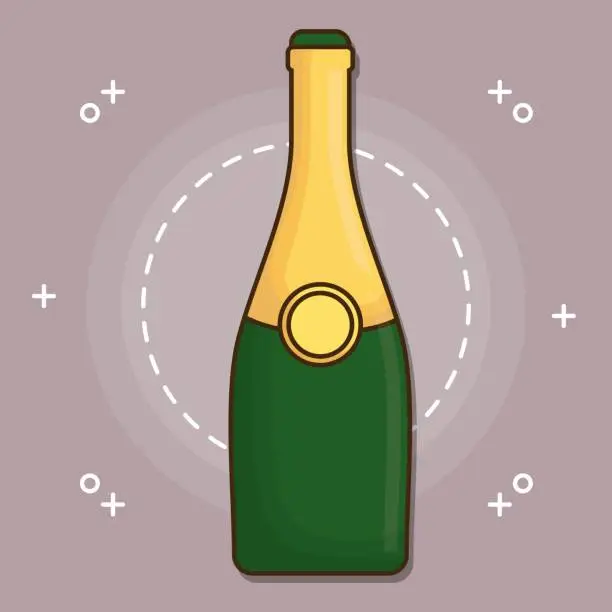 Vector illustration of champagne bottle icon