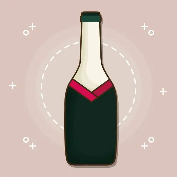 Vector illustration of champagne bottle icon