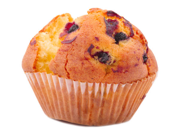 istock One appetizing, cupcake with raisins isolated on white background 884194062