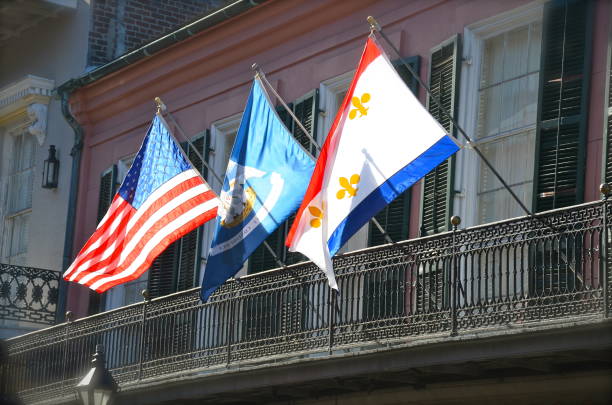 New Orleans, USA, November 9, 2017: Street photography in the French Quarter area in New Orleans showing unique architecture styles.