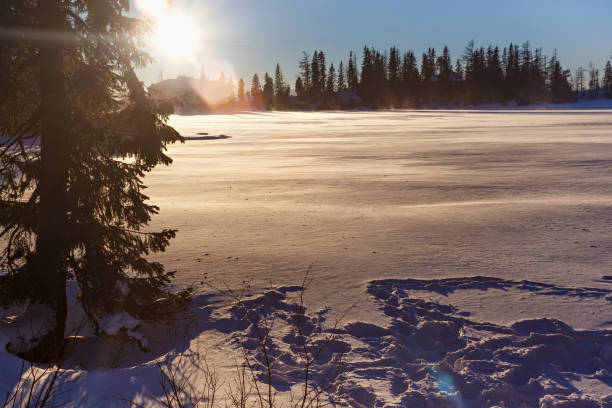 istock Ice surface of the Stbske Pleso lake. 884236498