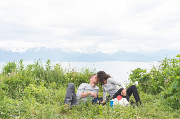 istock Young Couple Picnic Together in Alaska 884241056
