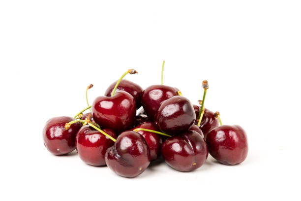 istock Cherry fruits on white background 884246104