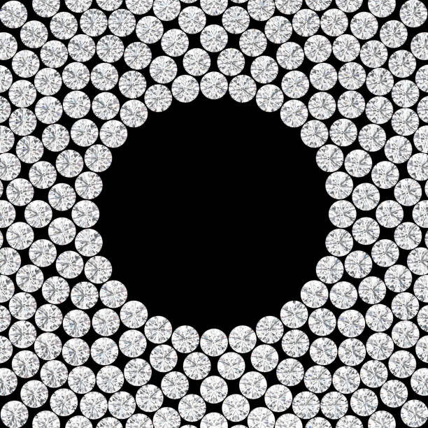 istock 3D illustration isolated group of diamonds round frame 884276836