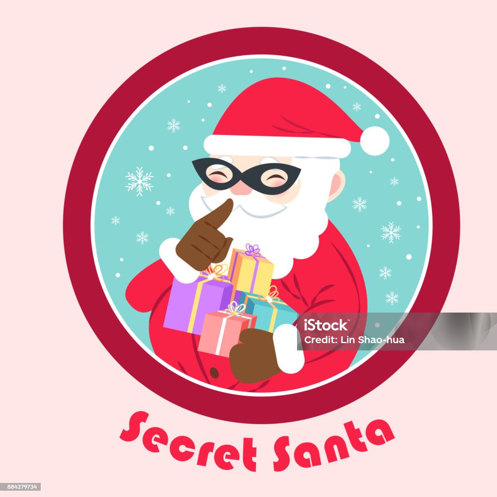 Cartoon Secret Santa Stock Illustration - Download Image Now - Santa Claus,  Stealing - Crime, Gift - iStock