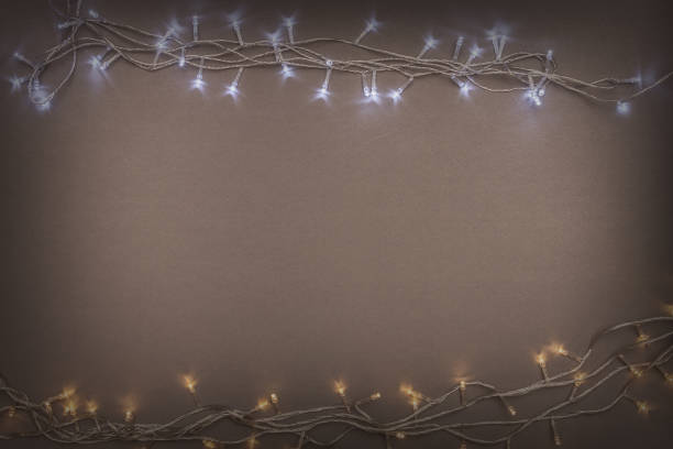 istock Christmas lights frame,happy new year background concept 884287472