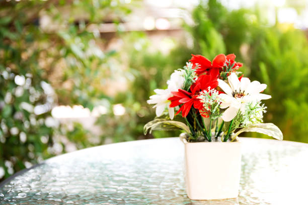 Beautiful home served table on the veranda