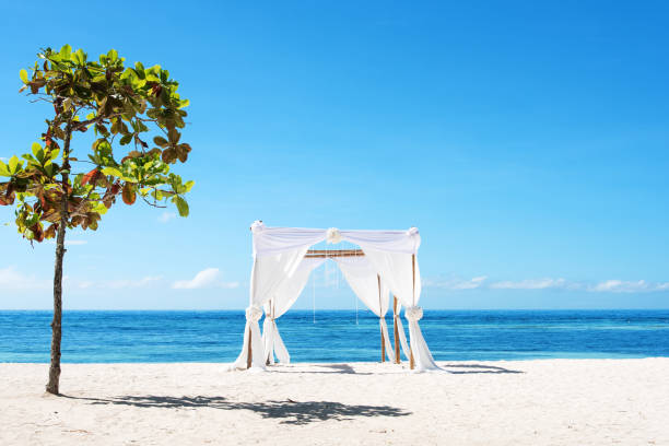 istock Wedding tent at tropical beach 884298714