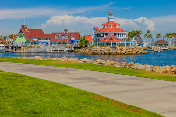 istock Long Beach Harbor with charming waterfront village, CA 884302032