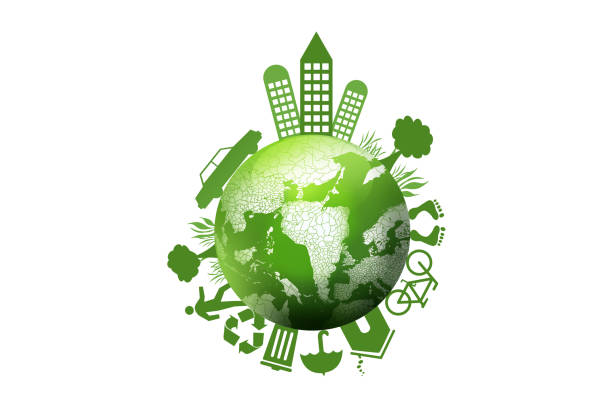 3D rendering Planet Earth recycle concept stock photo