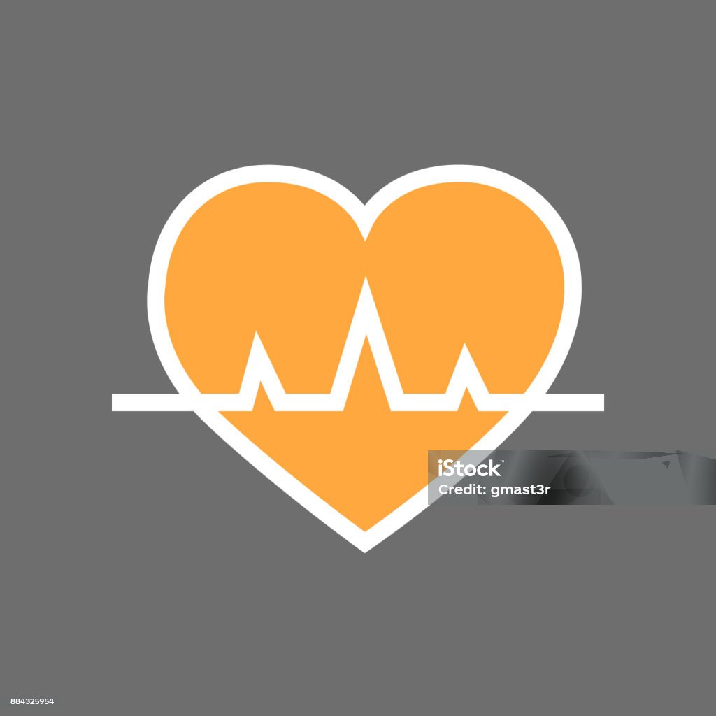 Heart With Pulse Beat Rate Icon Heart With Pulse Beat Rate Icon Flat Vector Illustration Film and Television Screening stock vector