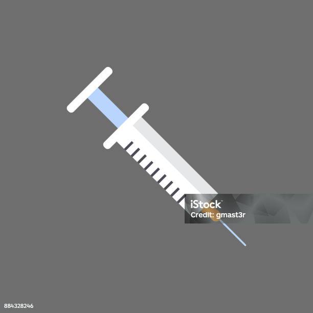 Syringe Icon Medical Equipment Concept Stock Illustration - Download Image Now - Syringe, Vaccination, Injecting