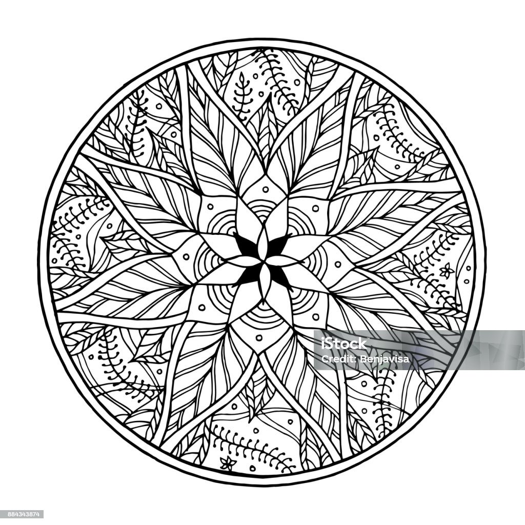 chakra mandala icon symbol, flower floral, vector hand drawn, illustration design concept sign drawing Mandala stock vector