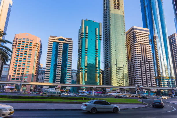 istock Modern skyscrapers, Sheikh zayed road 884343918