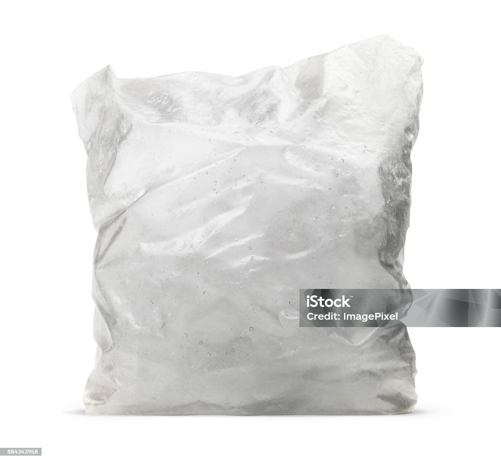 Isolated Ice Cube Bag Stock Photo - Download Image Now - Bag, Ice