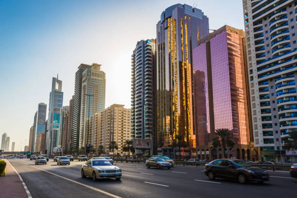 istock Modern skyscrapers, Sheikh zayed road 884349754