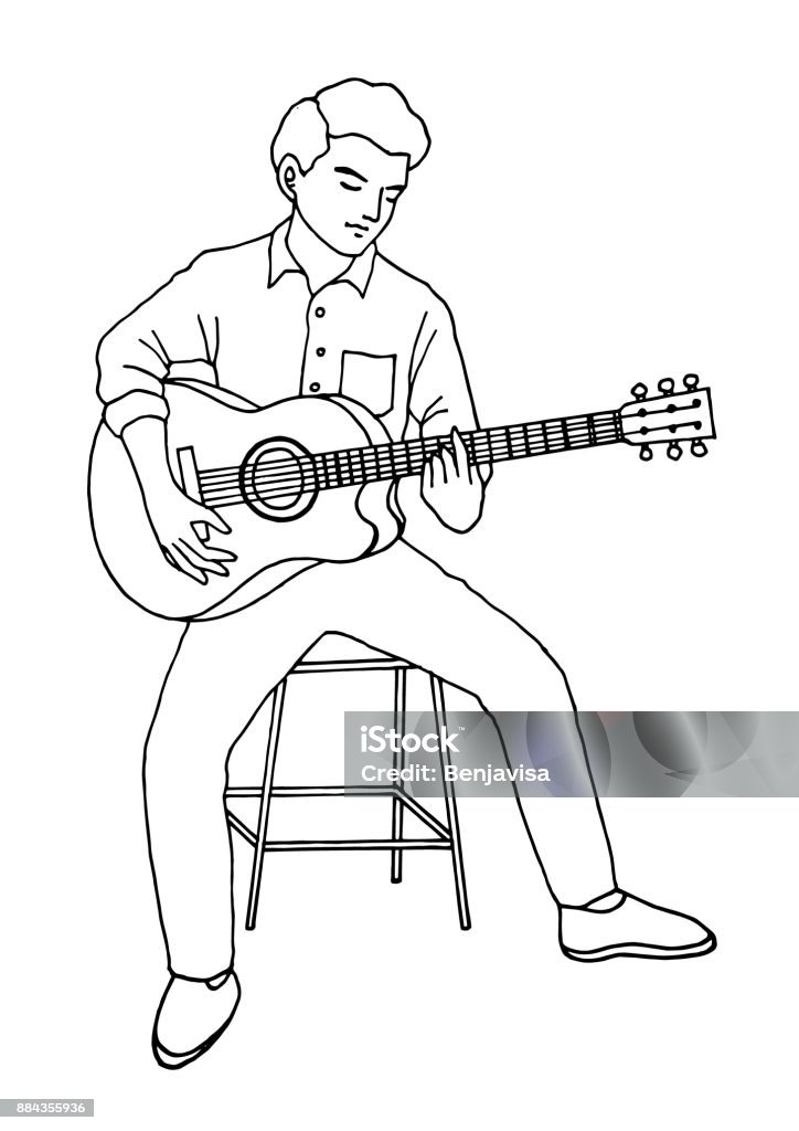 Ilustración de Hombre Tocando Guitarra Mano Vector Ilustración Diseño y más Vectores Libres de de Guitarrista iStock