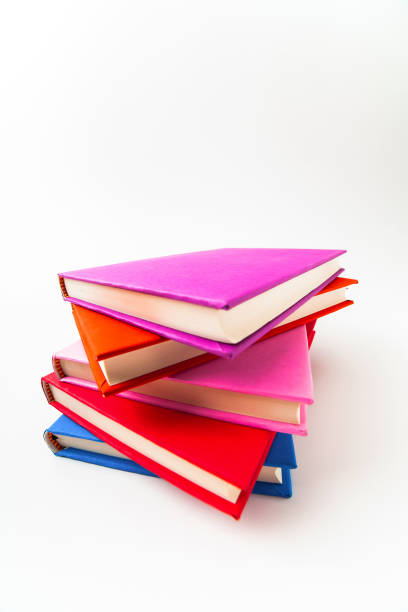 A stack of books isolated on white