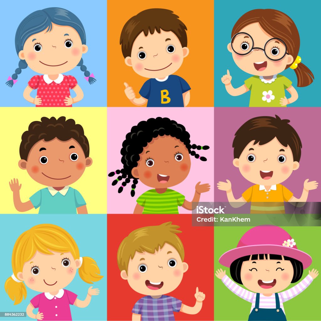Set of different kids with various postures Vector illustration set of different kids with various postures Child stock vector